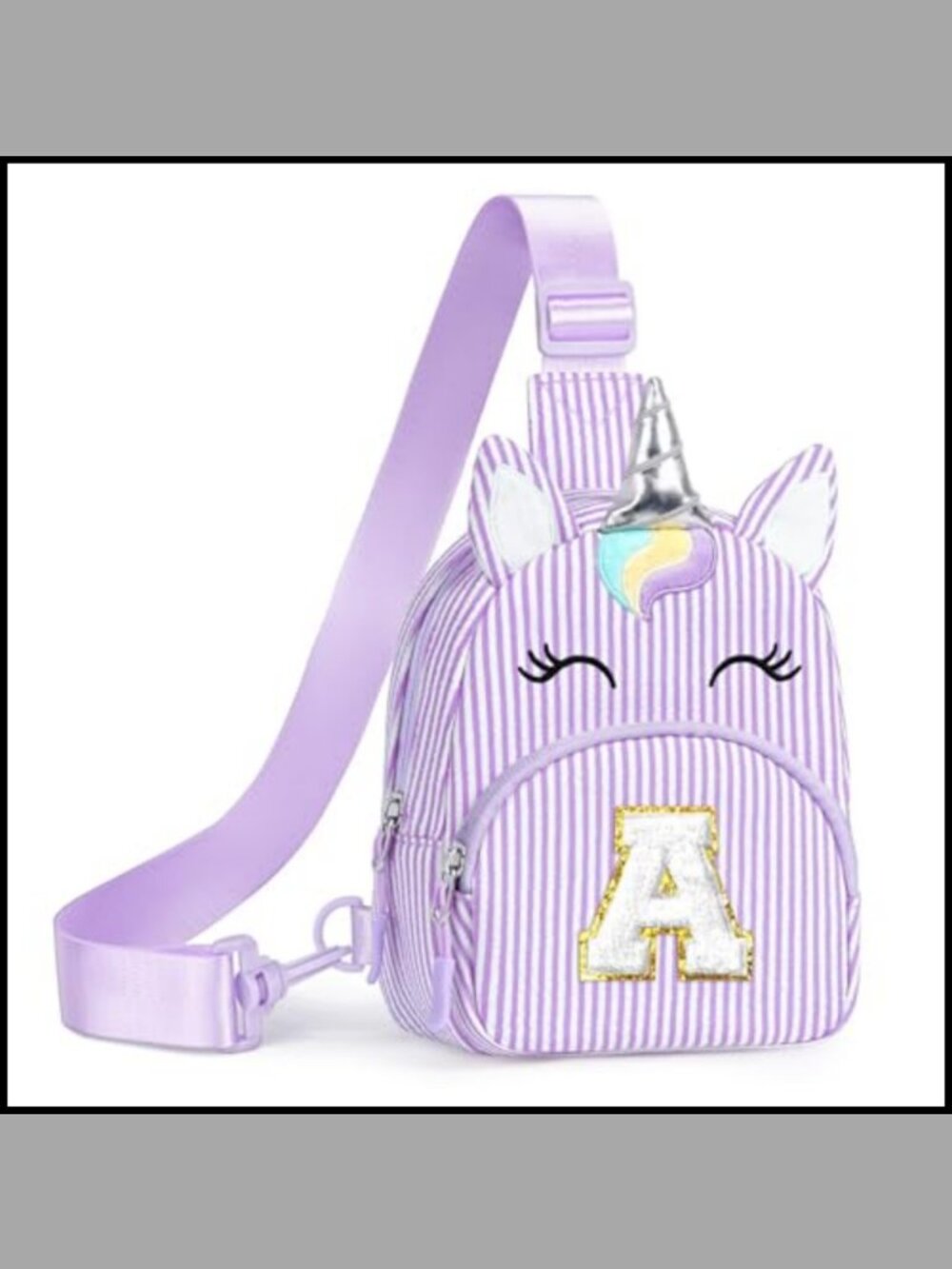 Unicorn Initial Crossbody Waist Bag Nylon